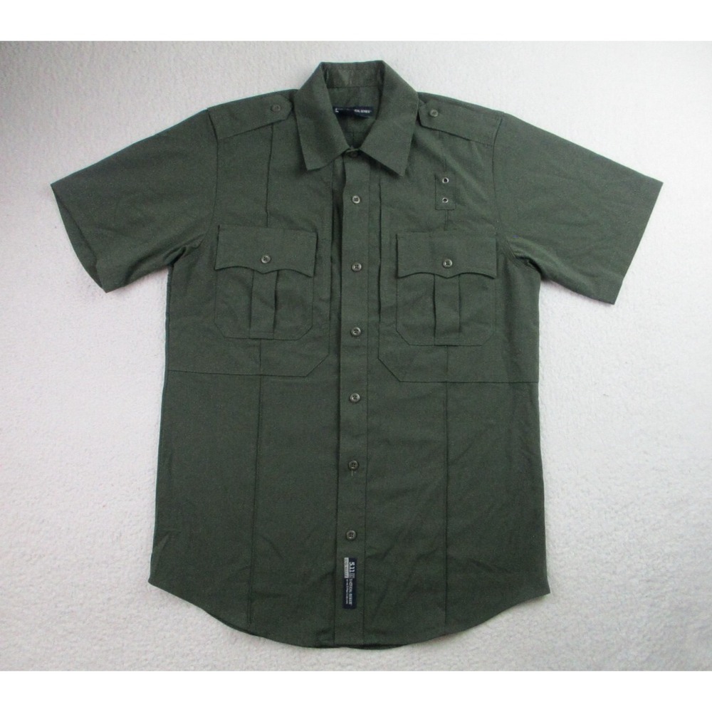 5.11 Tactical Series Shirt Mens S Green Short Sleeve Button Up‎ Style 41132 Work
